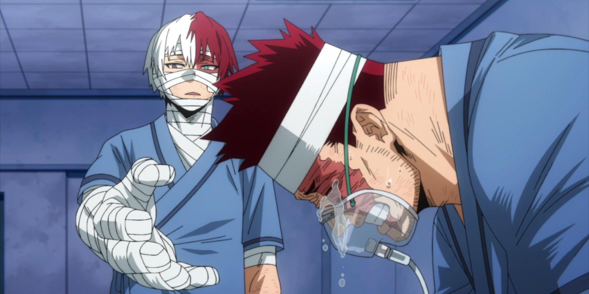 Shoto Todoroki tells his father, Enji, that they will stop Toya together.