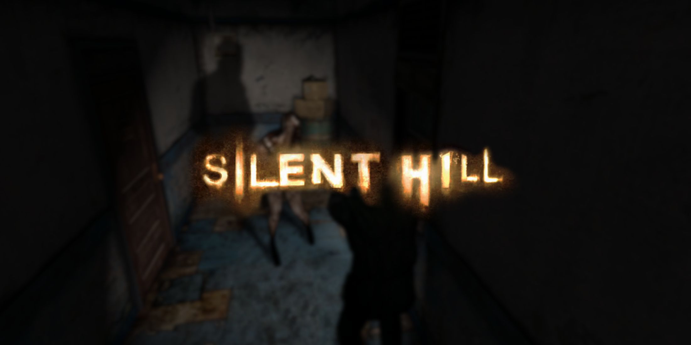 silent hill logo on a blury background from silent hill 2.