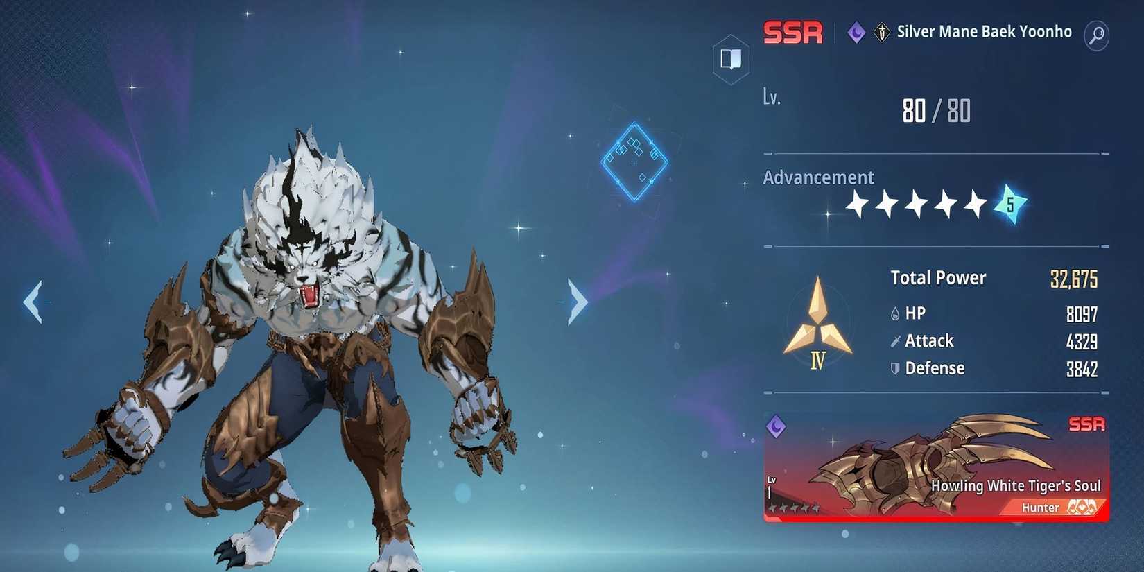 Silver Mane roaring and emitting dark aura