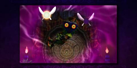 Skull Kid (alongside his fairies) in the reveal trailer for Majora's Mask 3D.