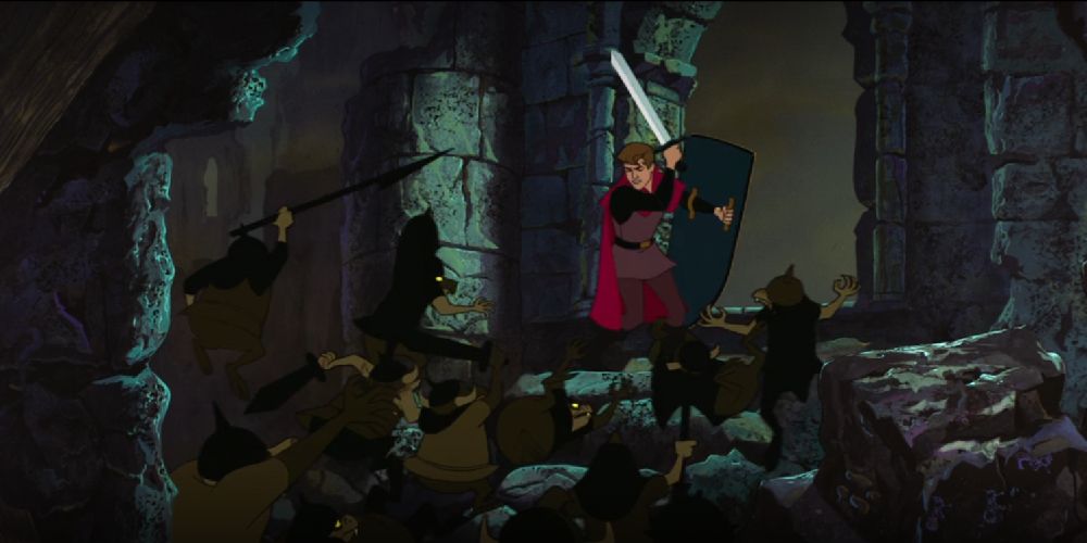 Sleeping Beauty Prince Phillip fighting