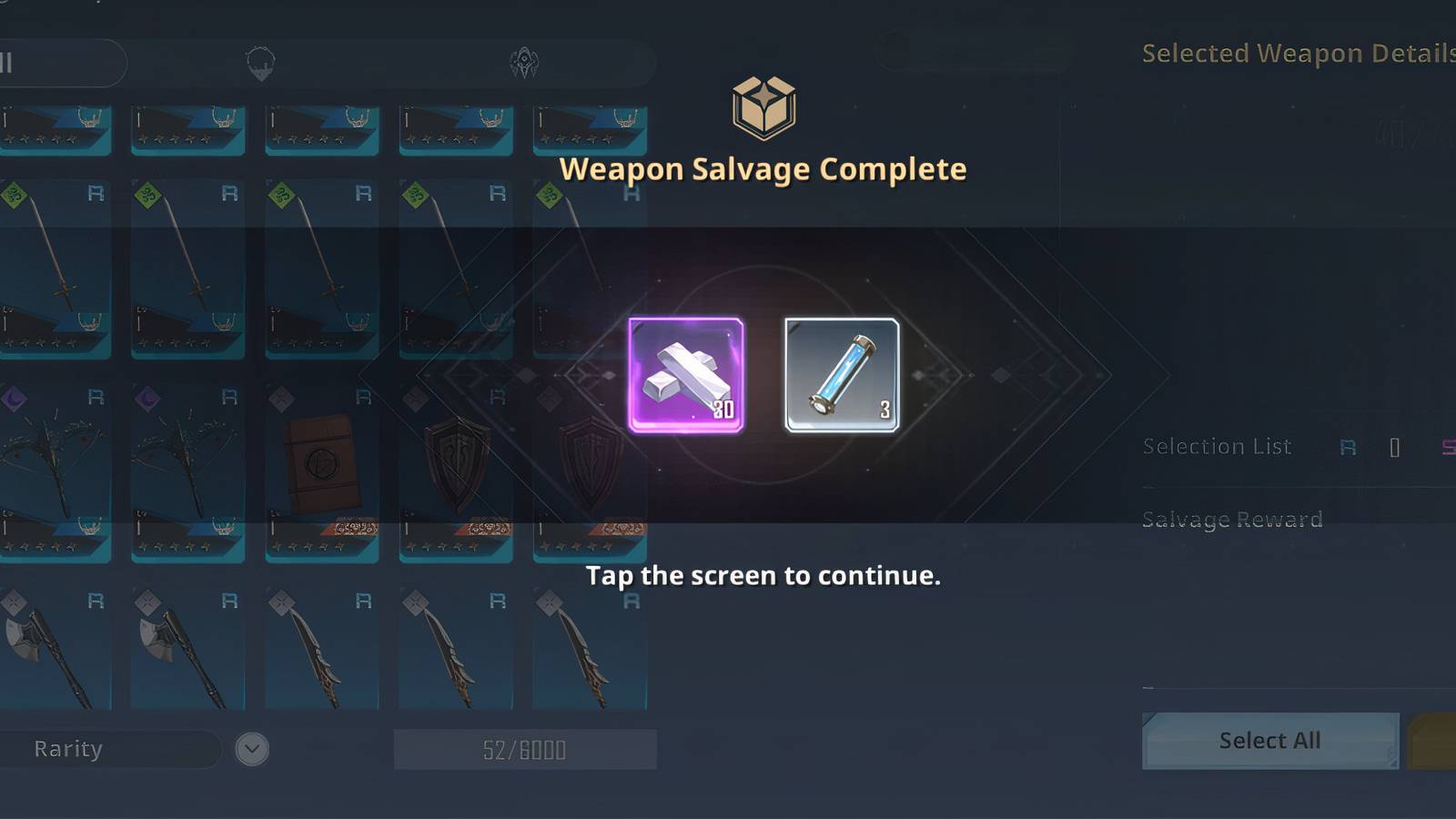 solo leveling arise equipment salvage.