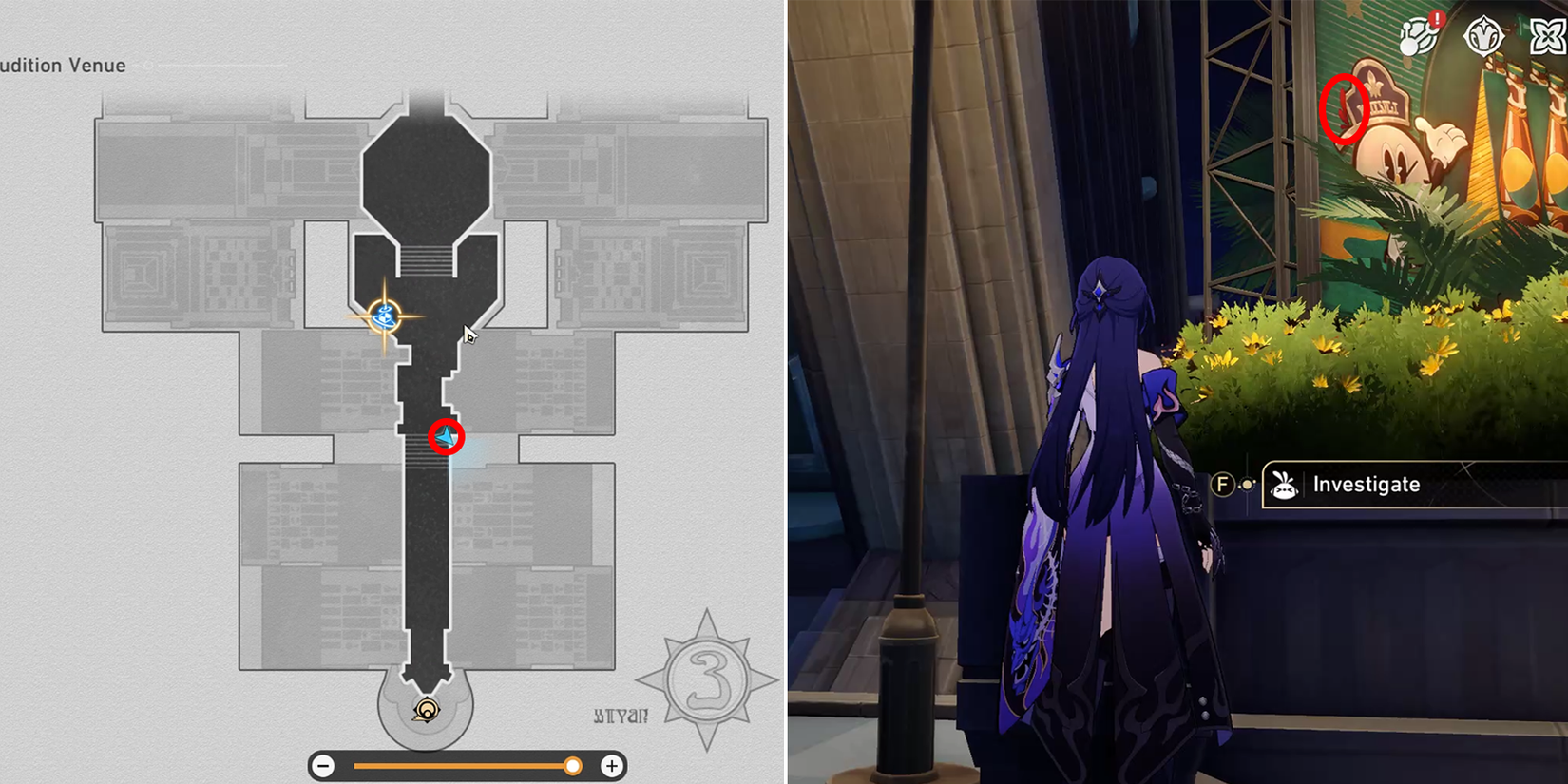 soulglad scorchsand audition venue origami bird location 17 in honkai star rail