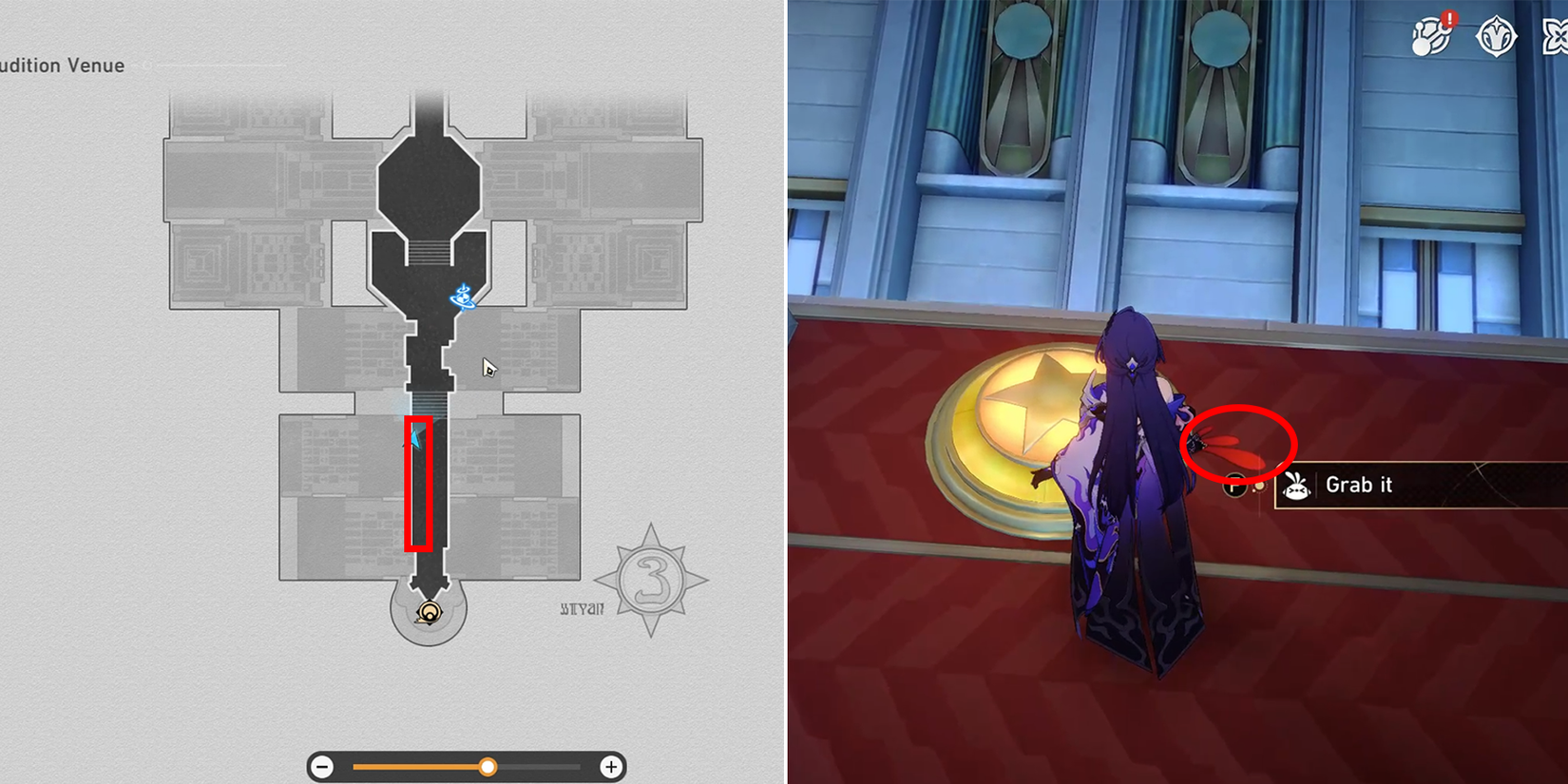 soulglad scorchsand audition venue origami bird location 19 in honkai star rail