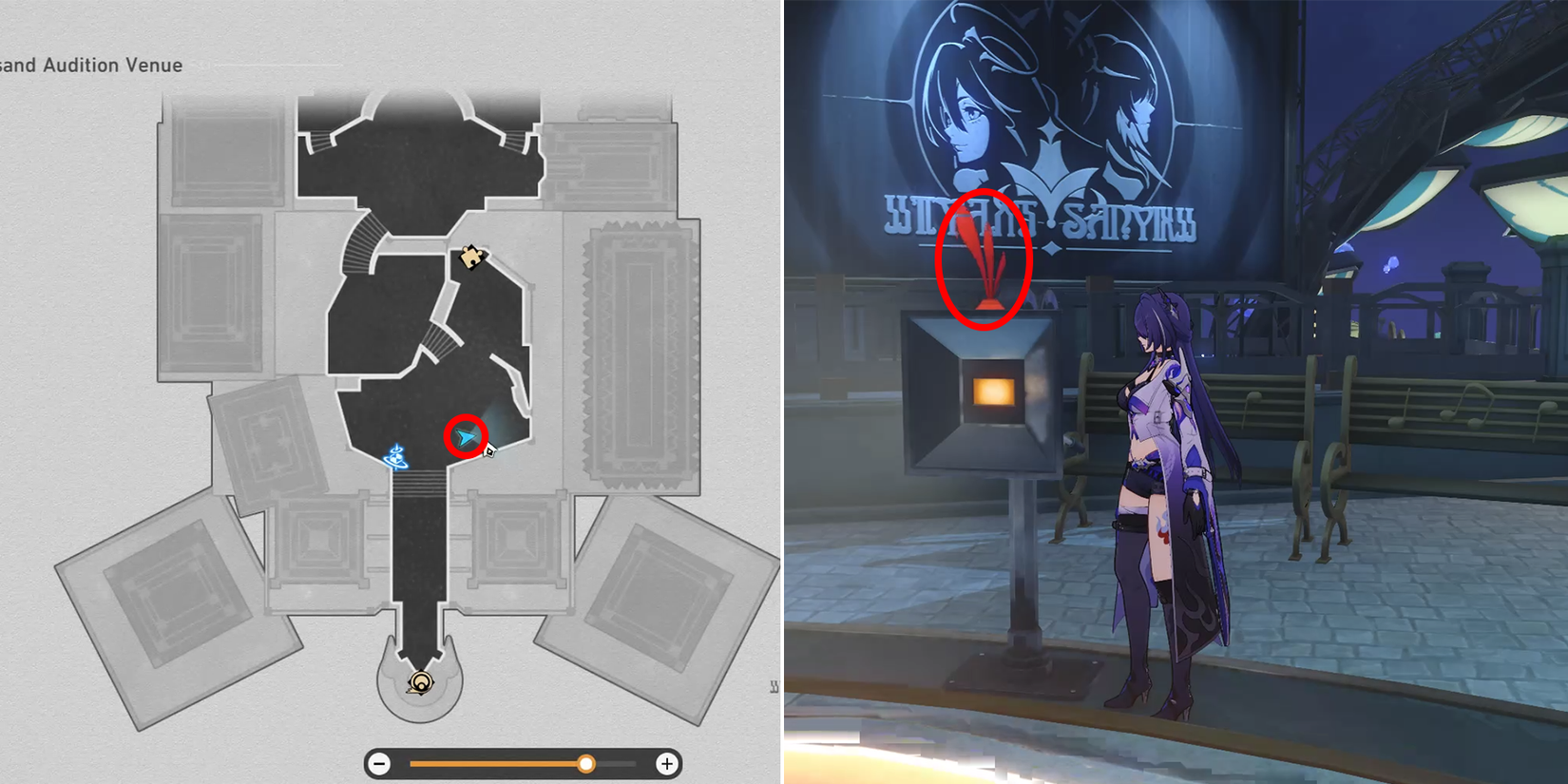 soulglad scorchsand audition venue origami bird location 5 in honkai star rail