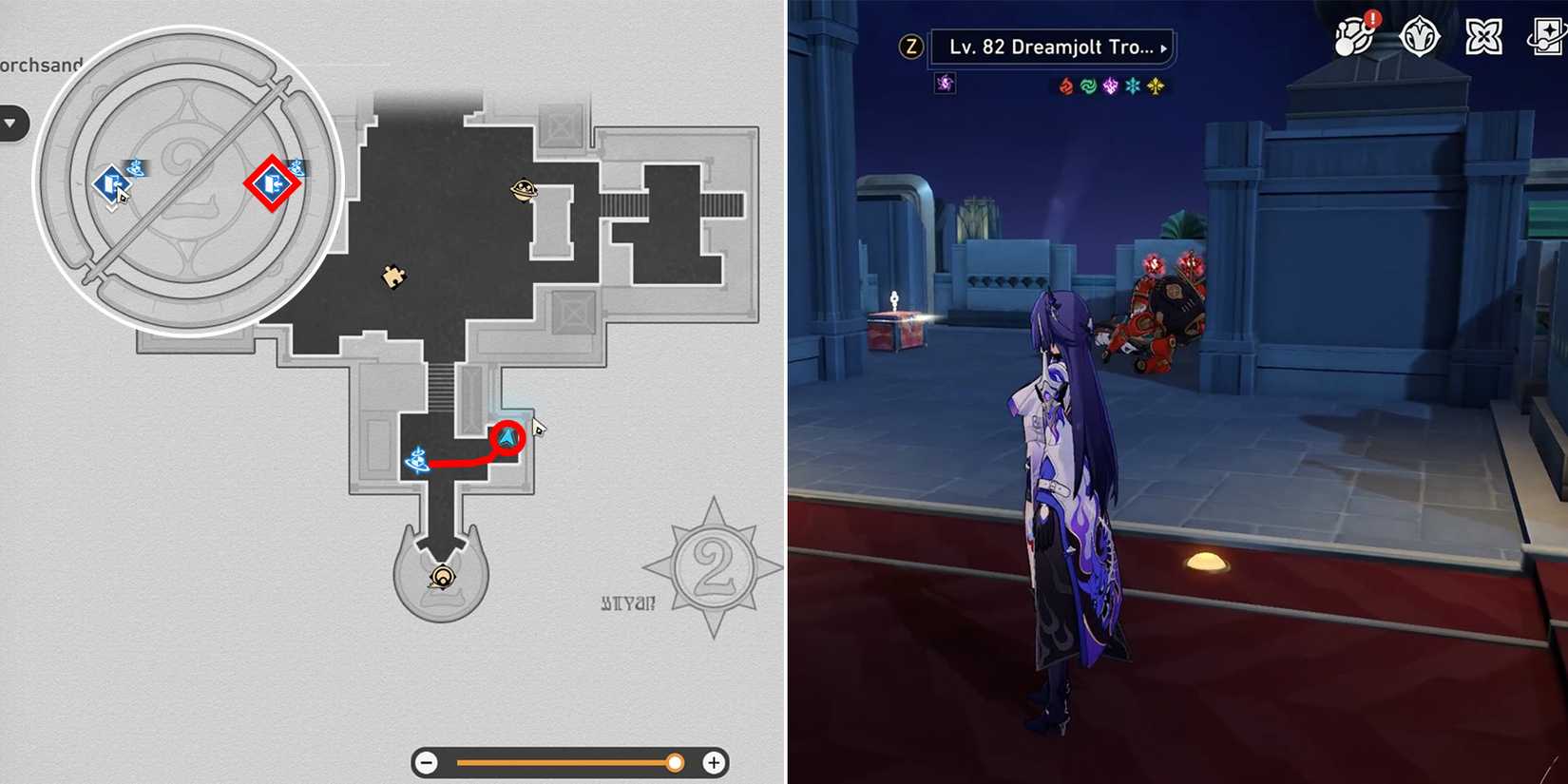 soulglad scorchsand audition venue treasure chest location 20 in honkai star rail