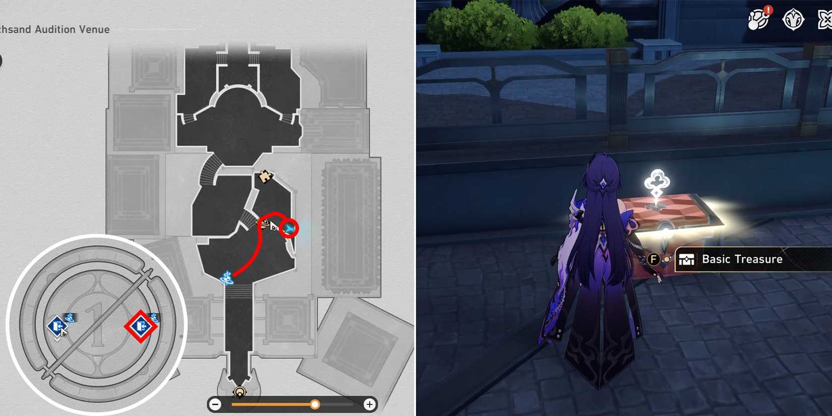 soulglad scorchsand audition venue treasure chest location 3 in honkai star rail