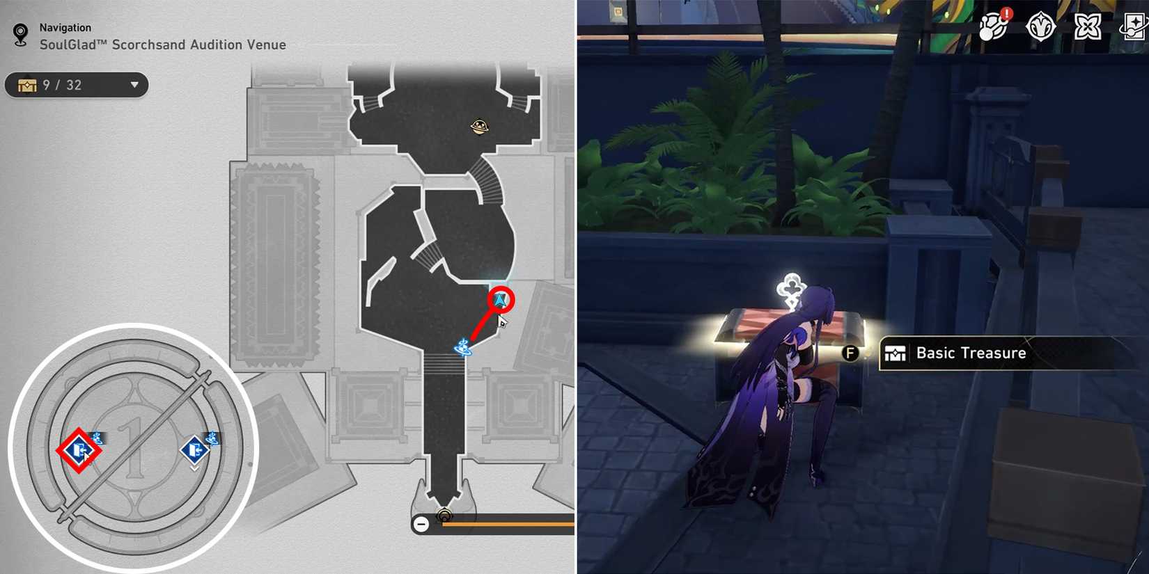 soulglad scorchsand audition venue treasure chest location 7 in honkai star rail