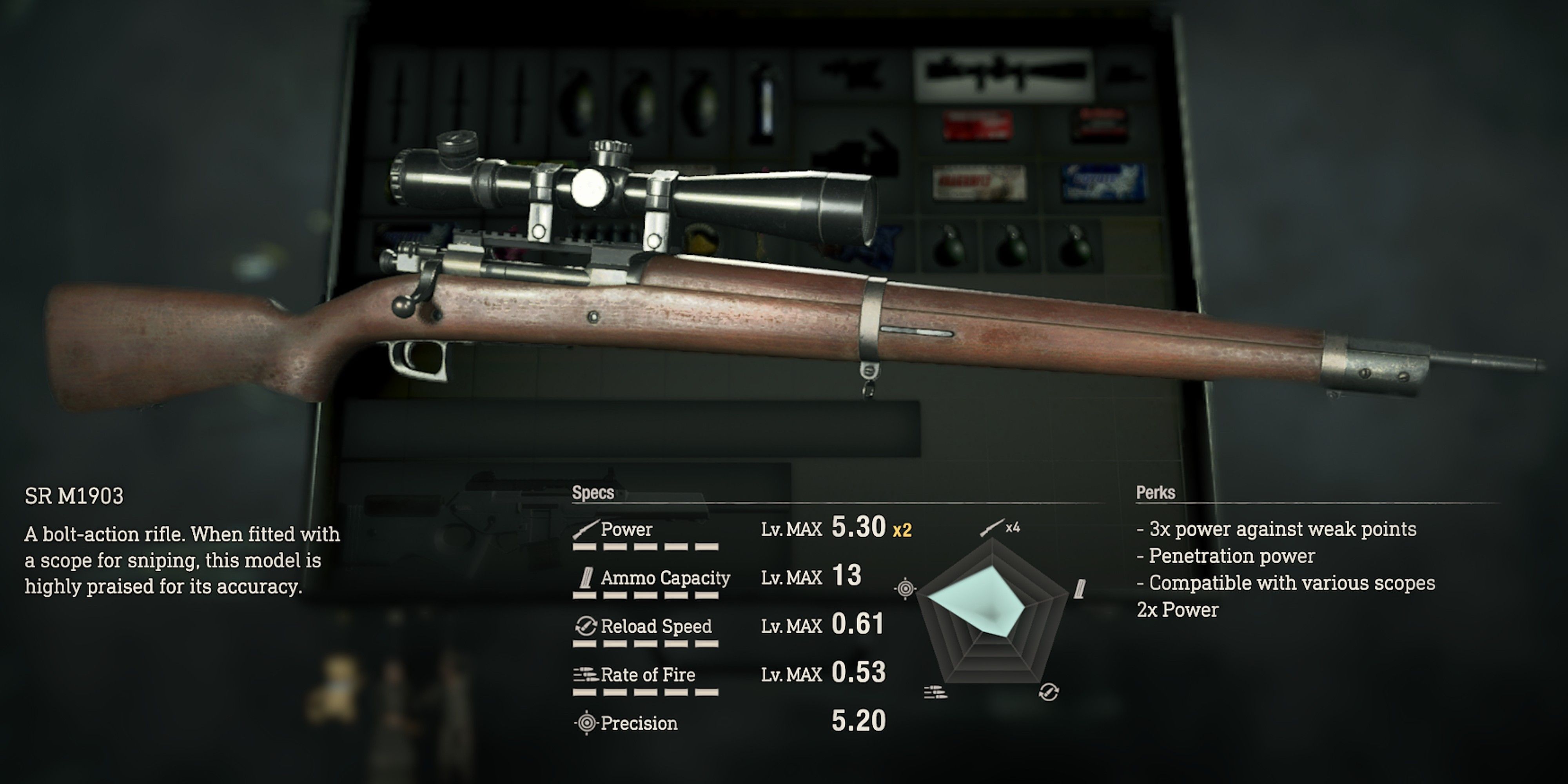 Resident Evil 4 Remake SR M1903 Max Upgraded Stats With A Scope