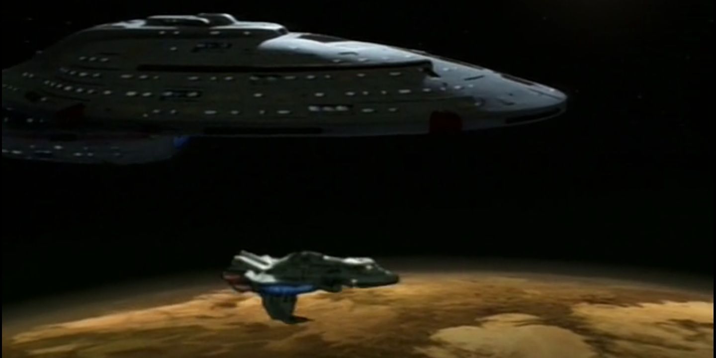 The Val Jean flies alongside Voyager in Star Trek: Voyager.