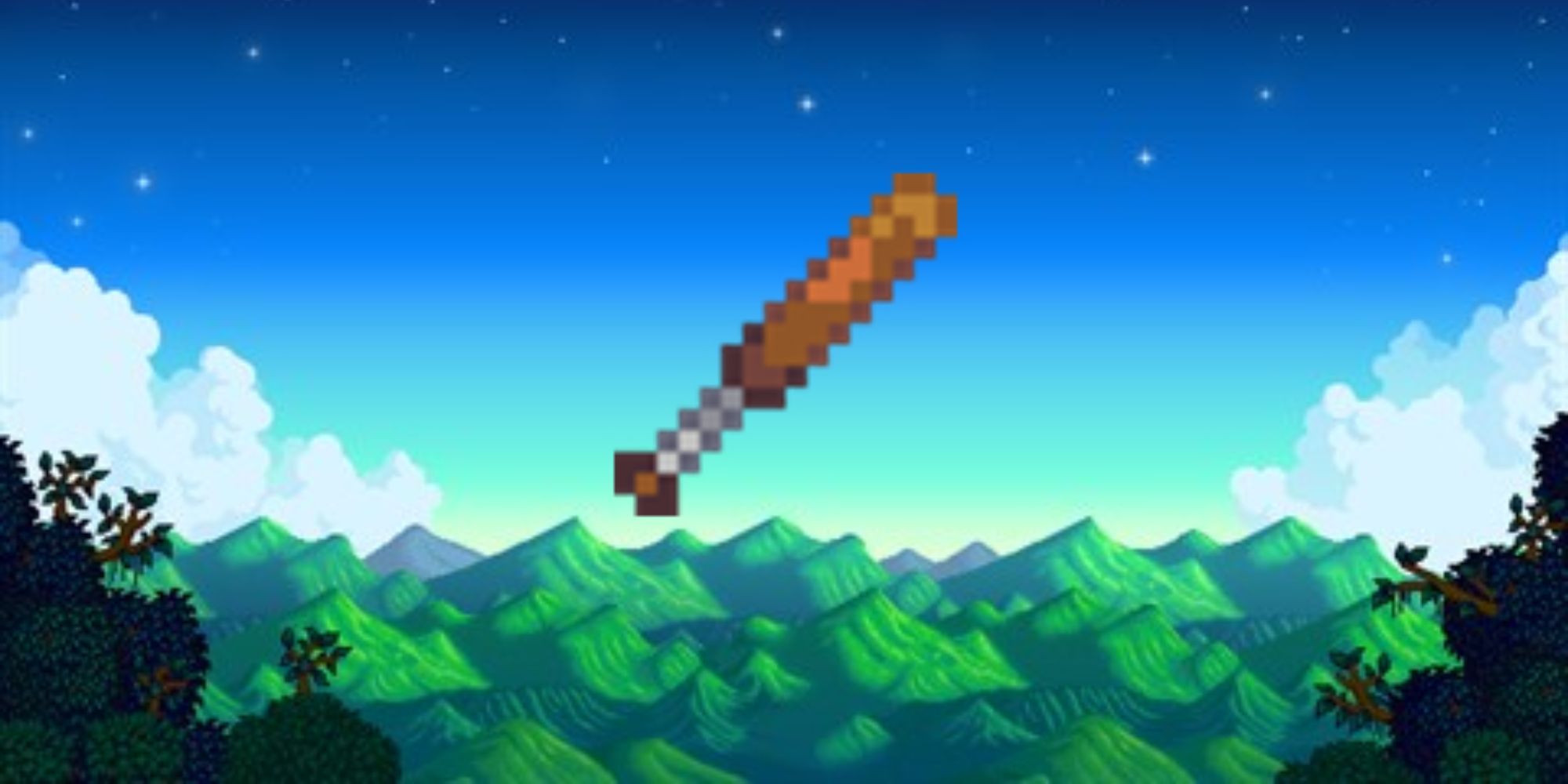 Alex from Stardew Valley's Bat, a normal looking wooden bat with cloth on the stem
