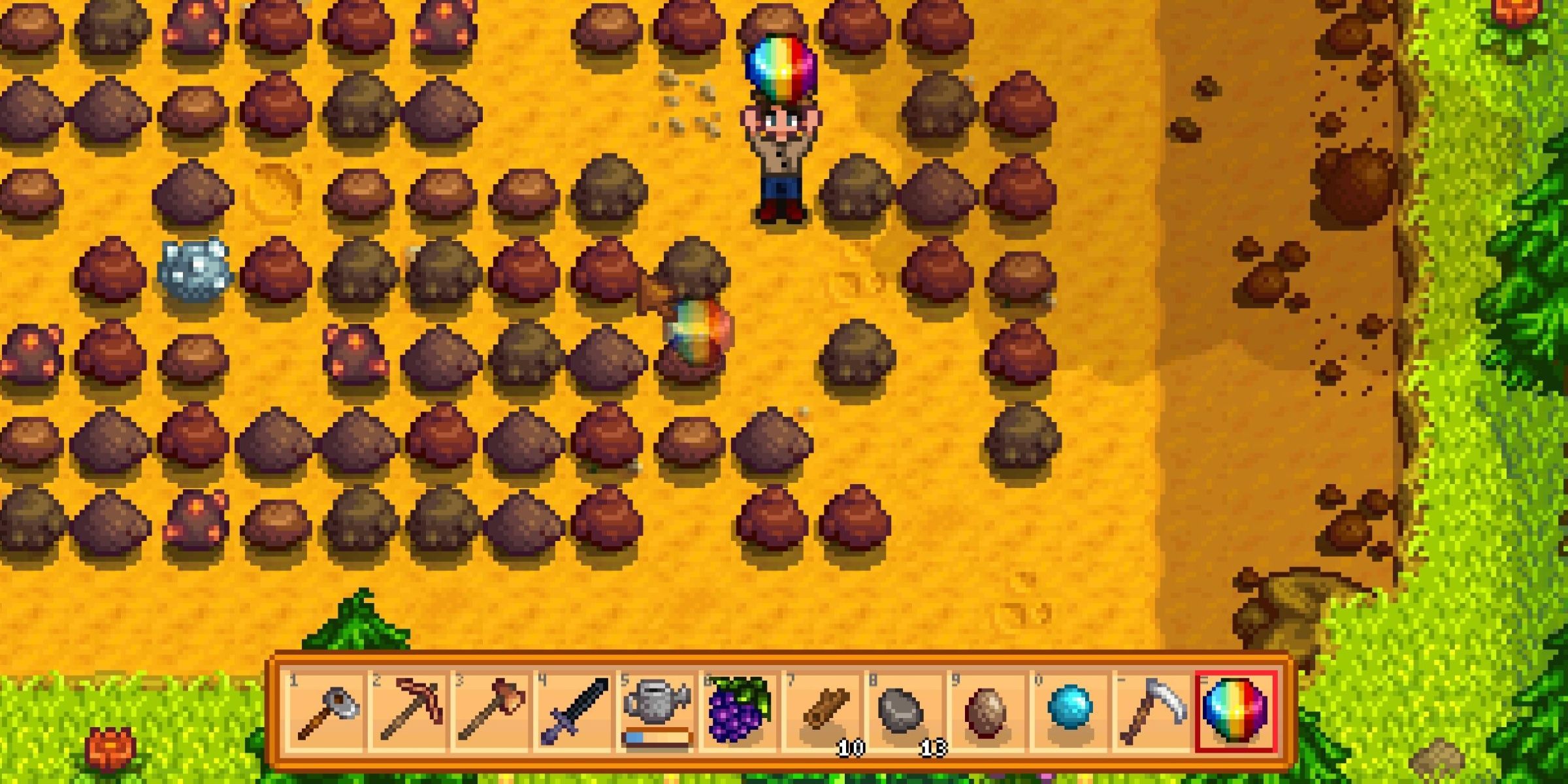 Stardew Valley player with Prismatic Shard