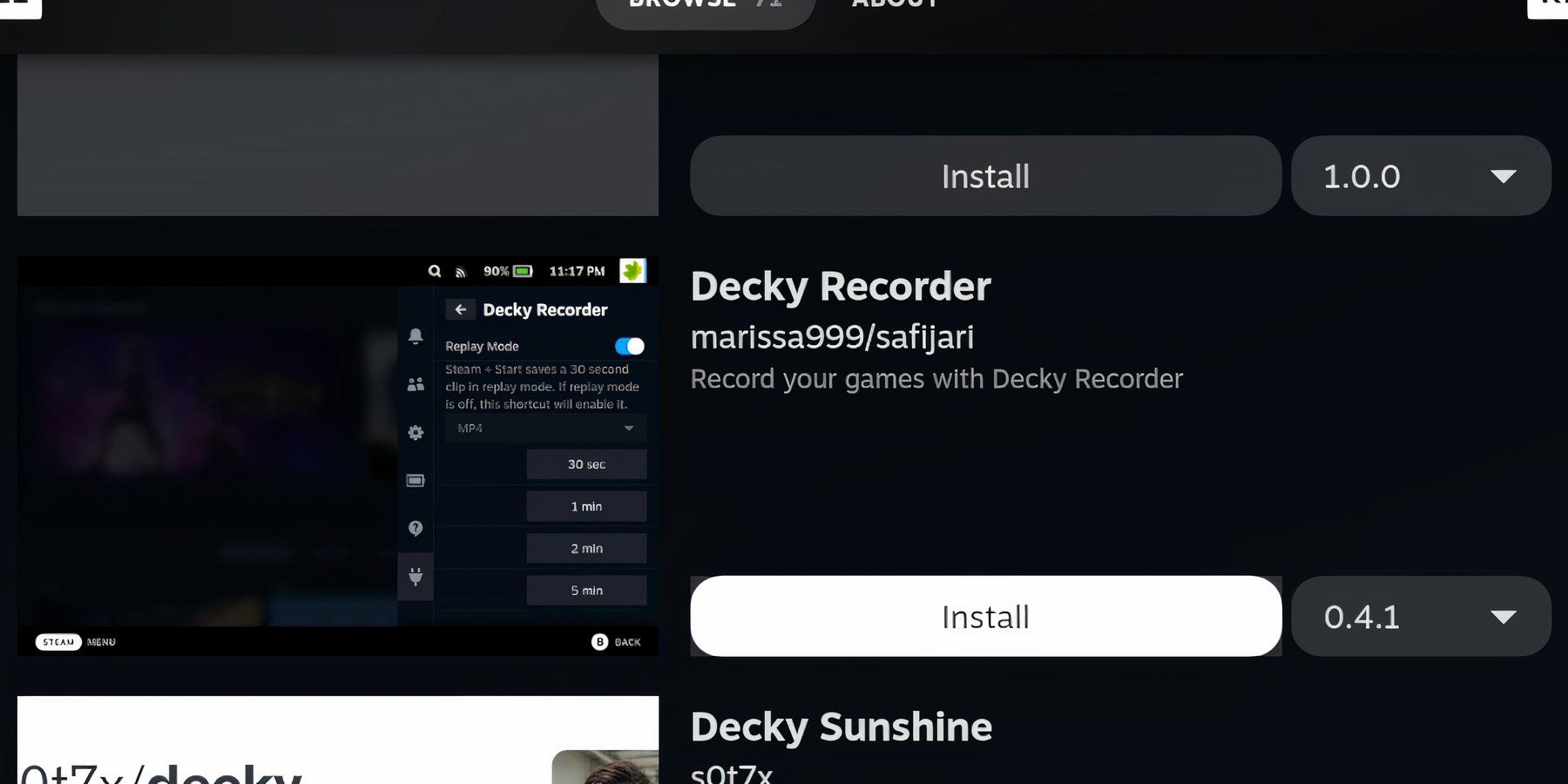 Steam Deck - Decky Recorder install location on Decky Loader