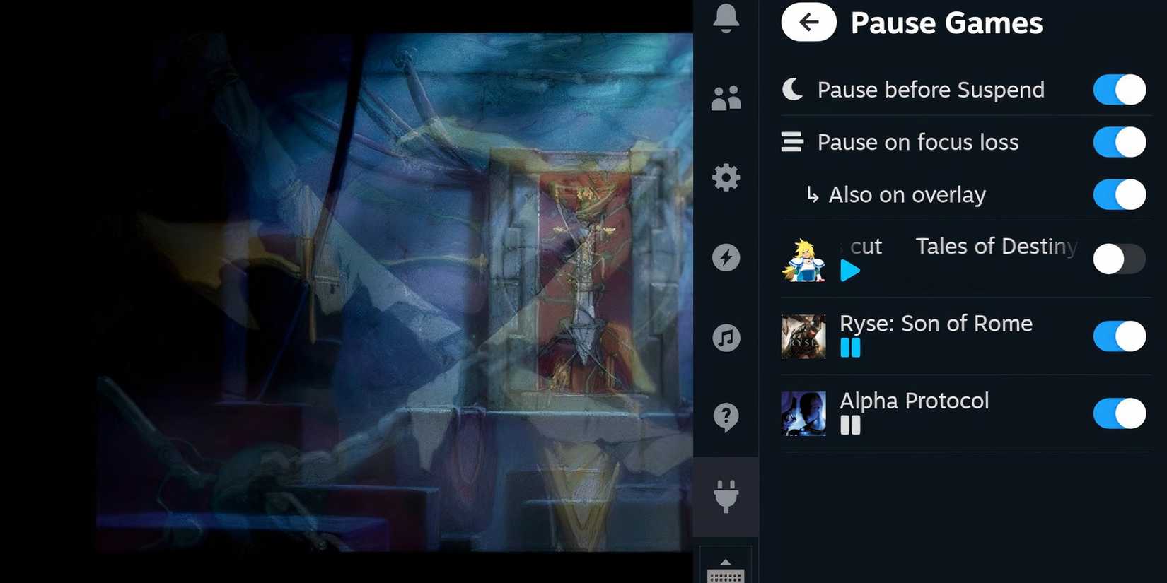 Steam Deck - Pause Games plugin with three games