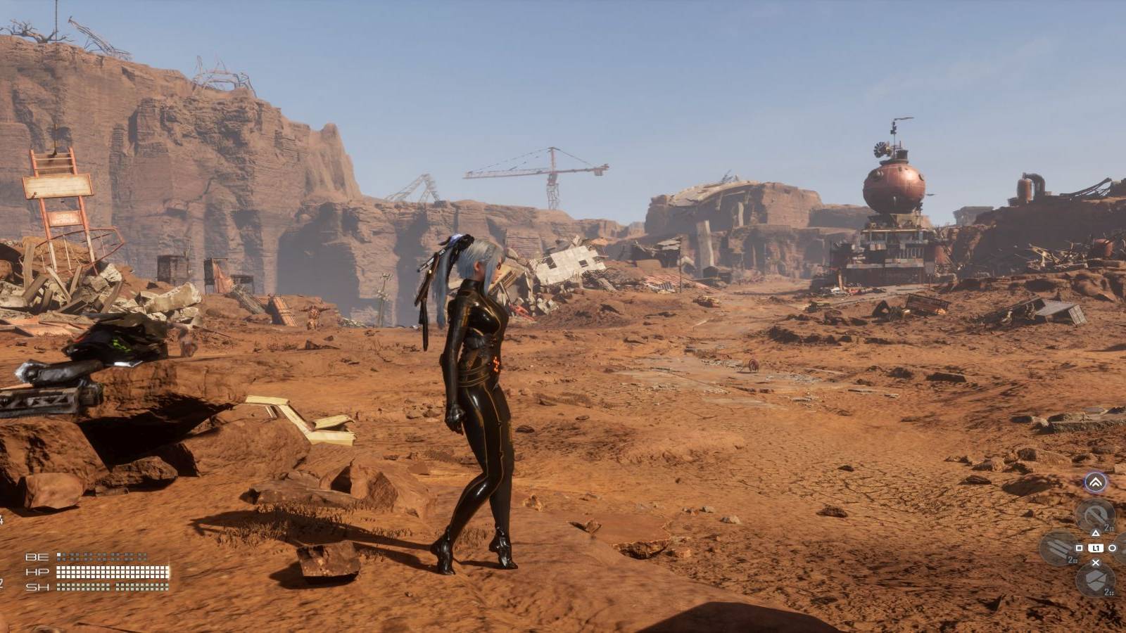 Stellar Blade Eve in Wasteland scrapyard