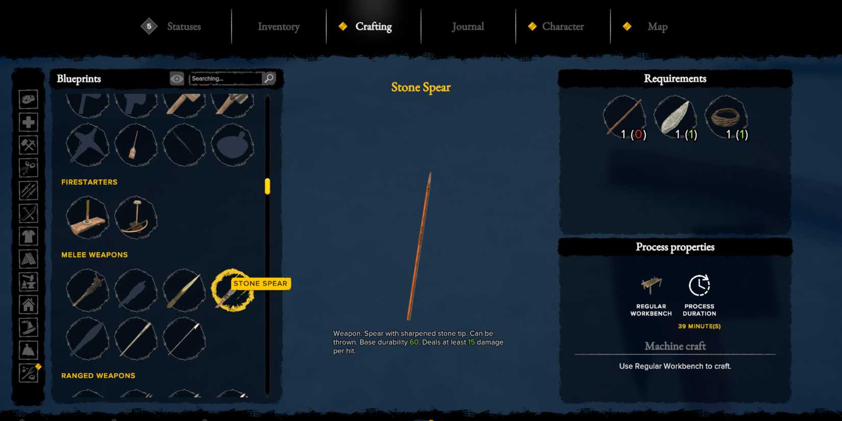 stone spear in survival fountain of youth