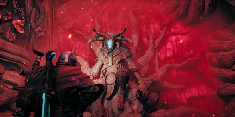 The Remnant 2 character is submitting to the root and attempting to receive the Burden Hardest to Bear Achievement.