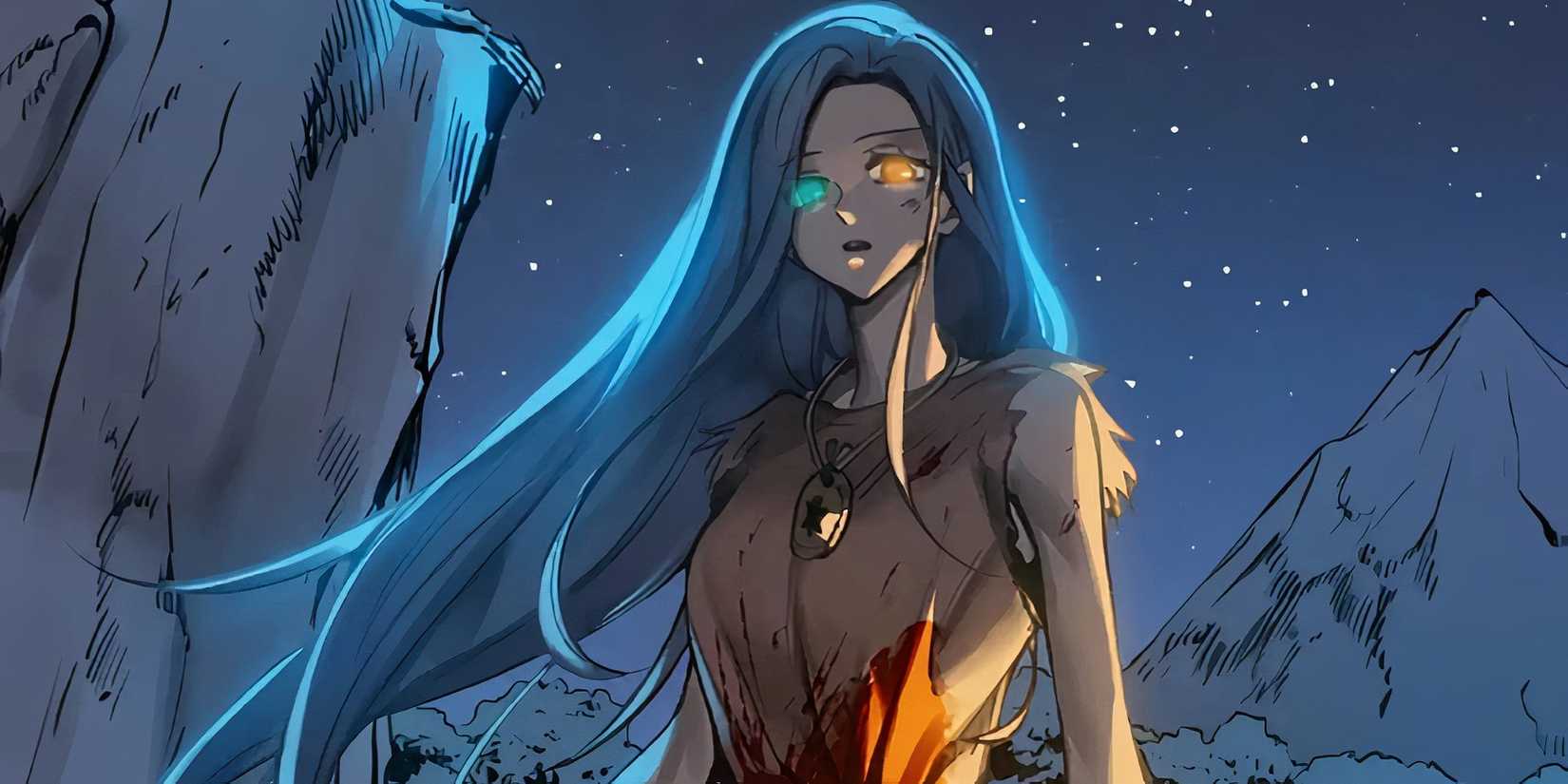 Suki Kang from Neolith Girl after she kills a wild animal