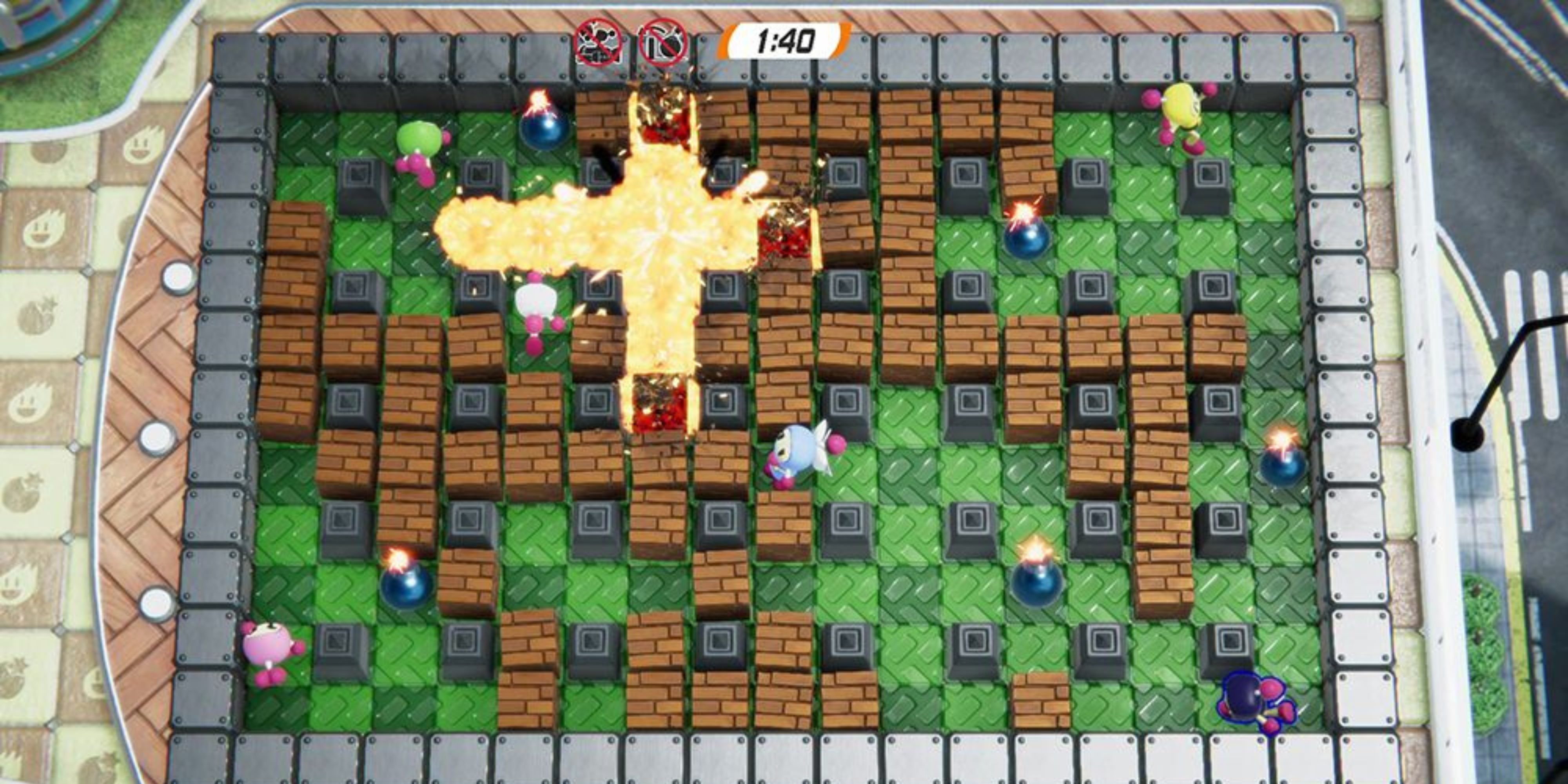 Super Bomberman R 2 explosion timer city arena