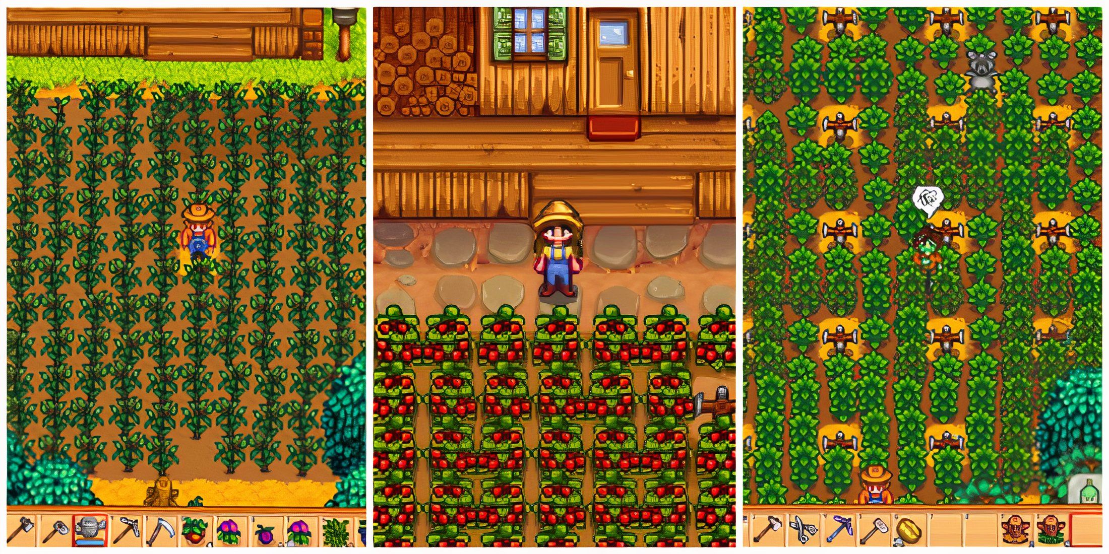 Stardew Valley screenshots of different crops