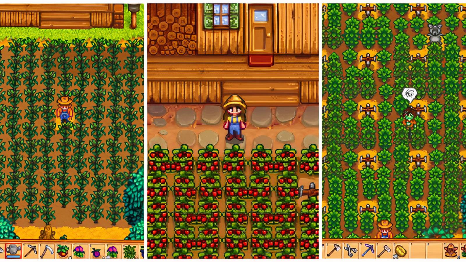 Stardew Valley screenshots of different crops