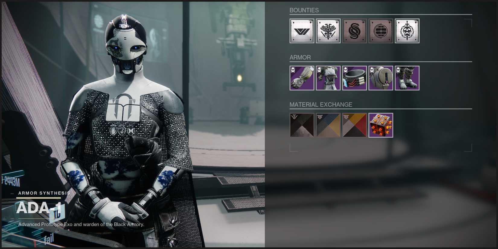 Ada-1 Armor Synthesis Vendor at the tower.