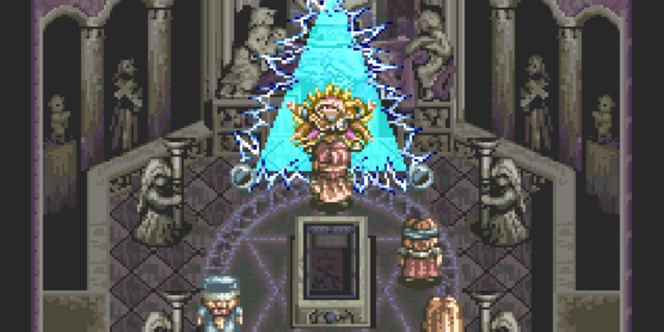 tales of phantasia intro with tri force spell in cathedral