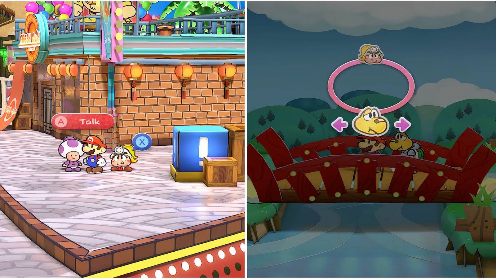 Talking to the Battle Master and Using the Partner Wheel in Paper Mario The Thousand-Year Door