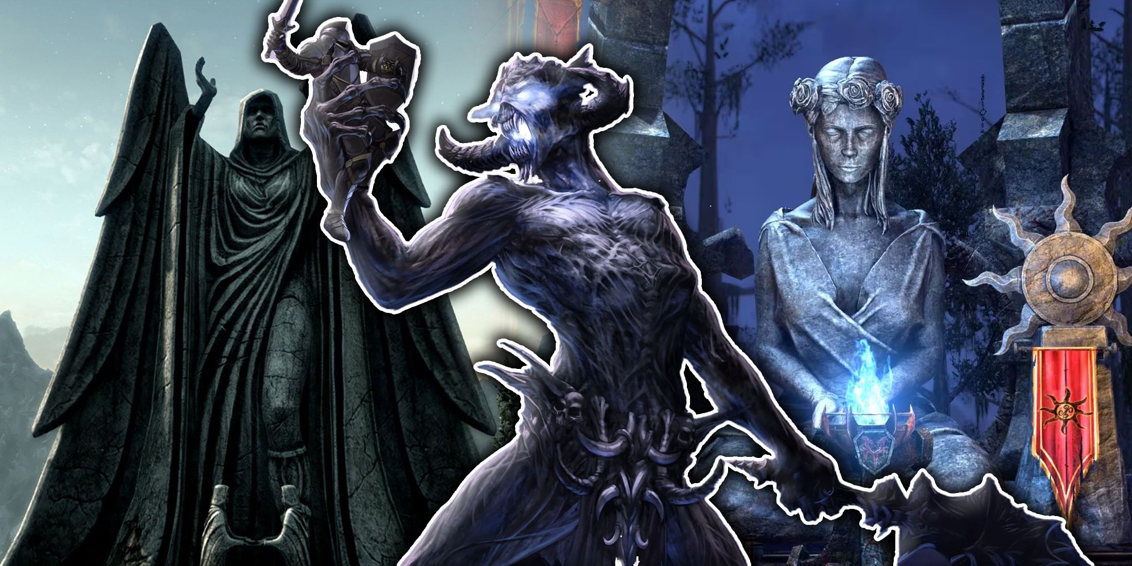 the-elder-scrolls-skyrim-online-molag-bal-meridia-azura-daedric-princes-statue-shrine