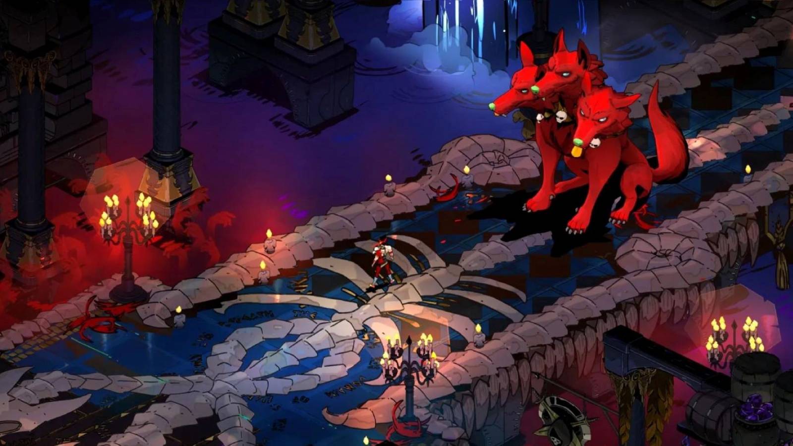 hades 1 zagreus standing near cerberus in the temple of styx