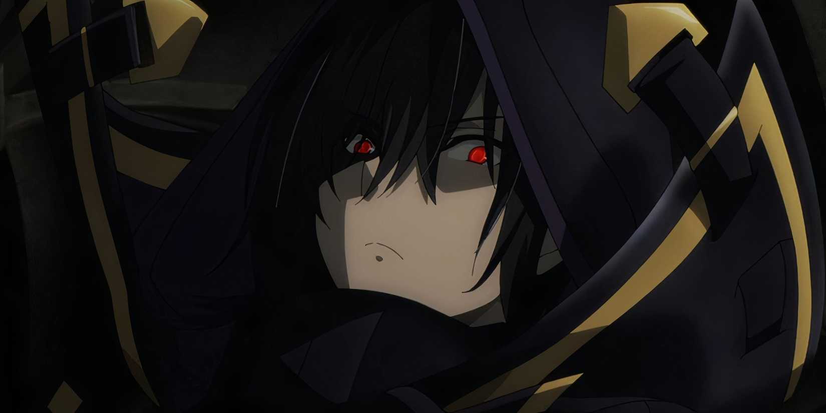 A red-eyed character in The Eminence In Shadow