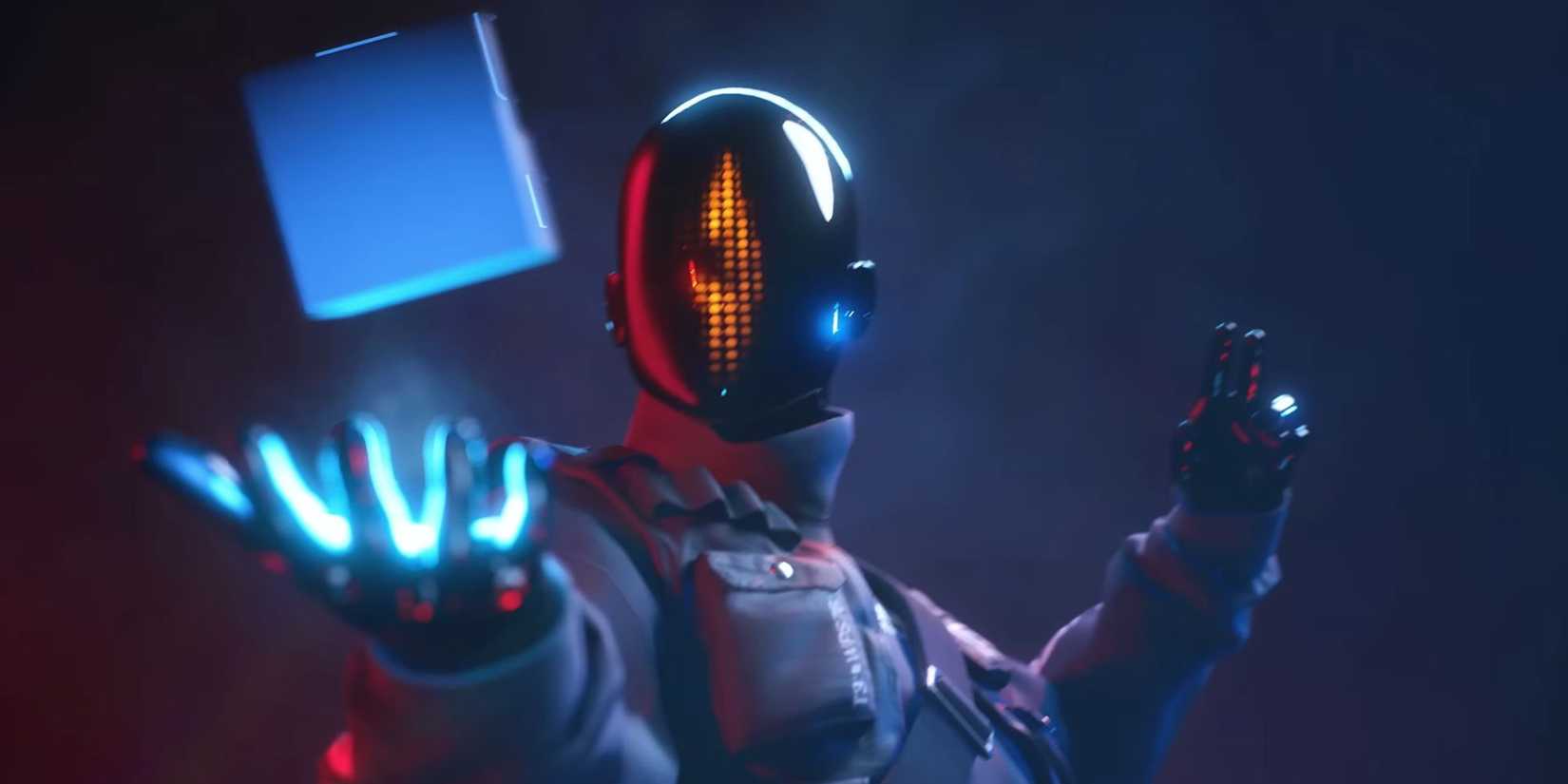 Image showing a character holding a blue cube in The Finals