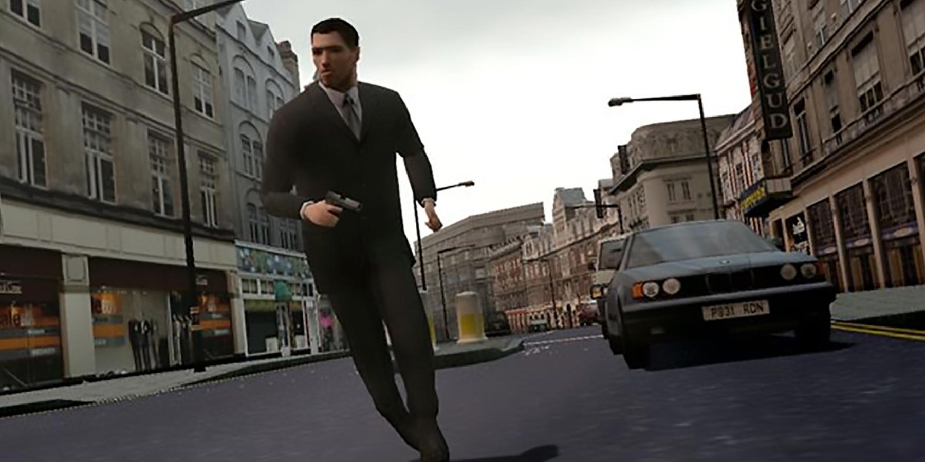 The Getaway character in the middle of a street