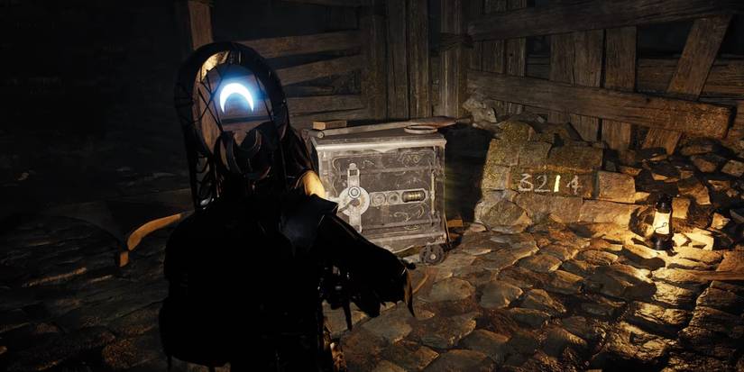 A character in Remnant 2 finding the combination to the Great Sewer Safe.