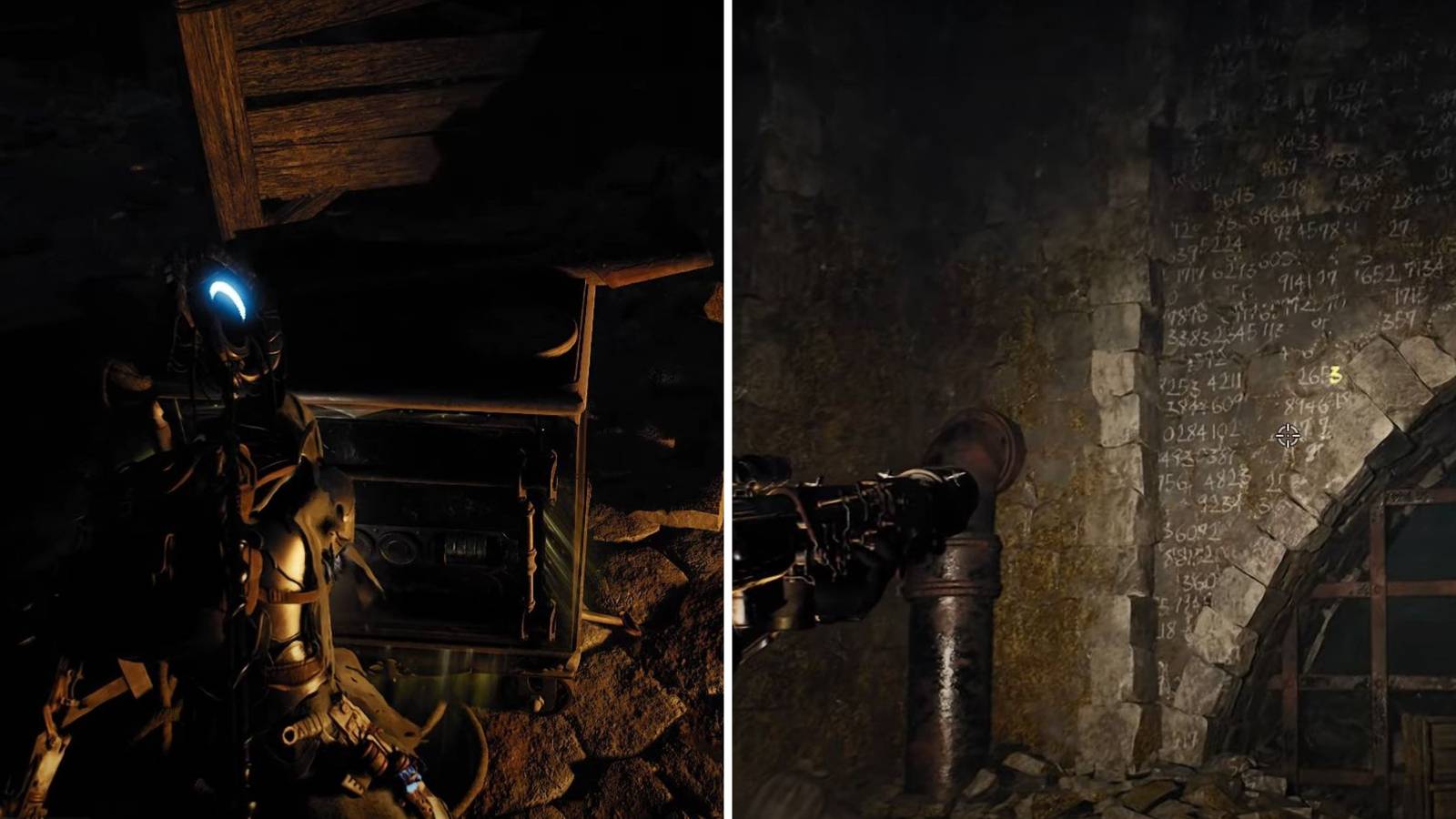 A character in Remnant 2 finding the combination to the Great Sewers Safe.