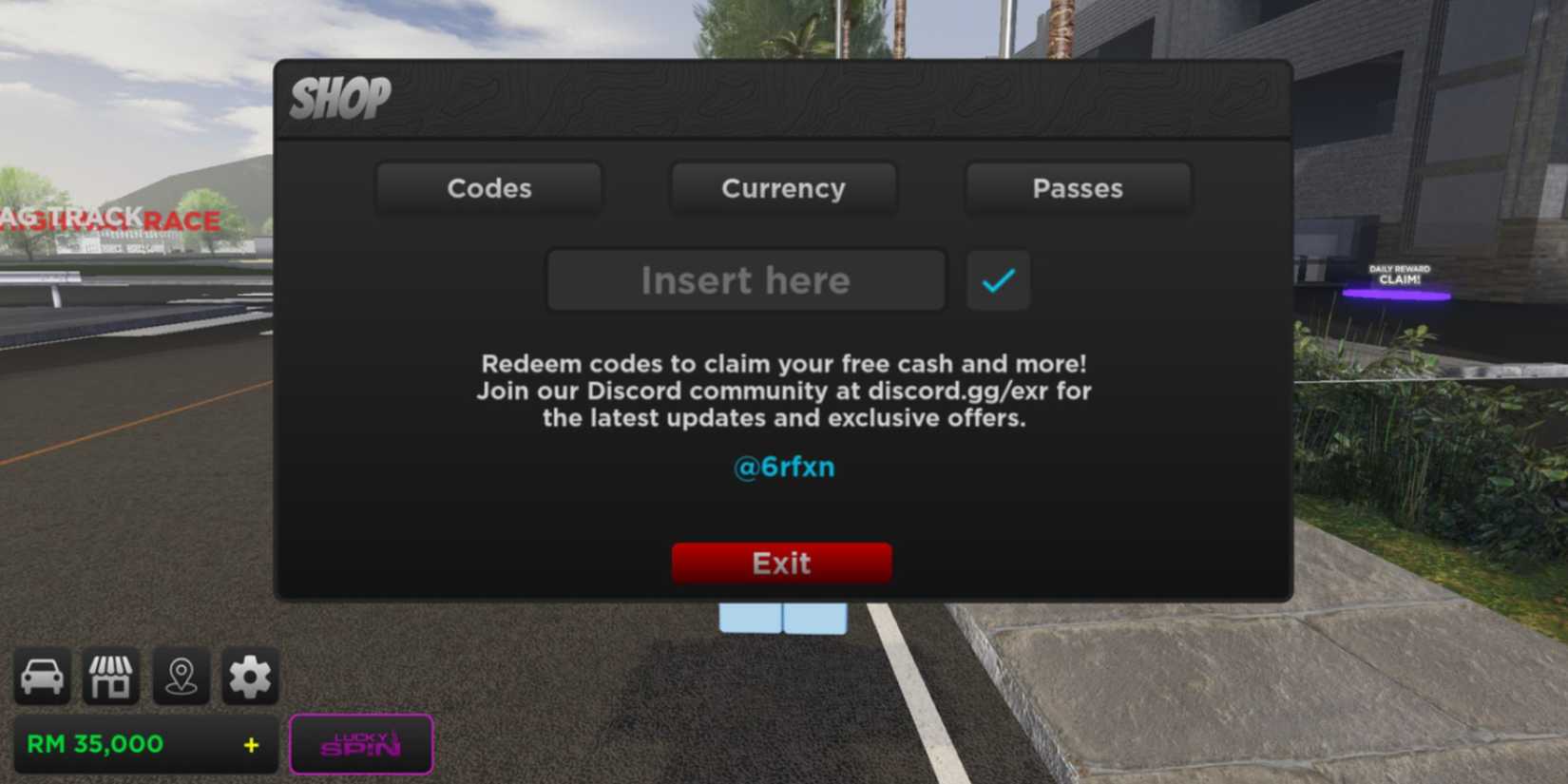 The Ride: the codes tab