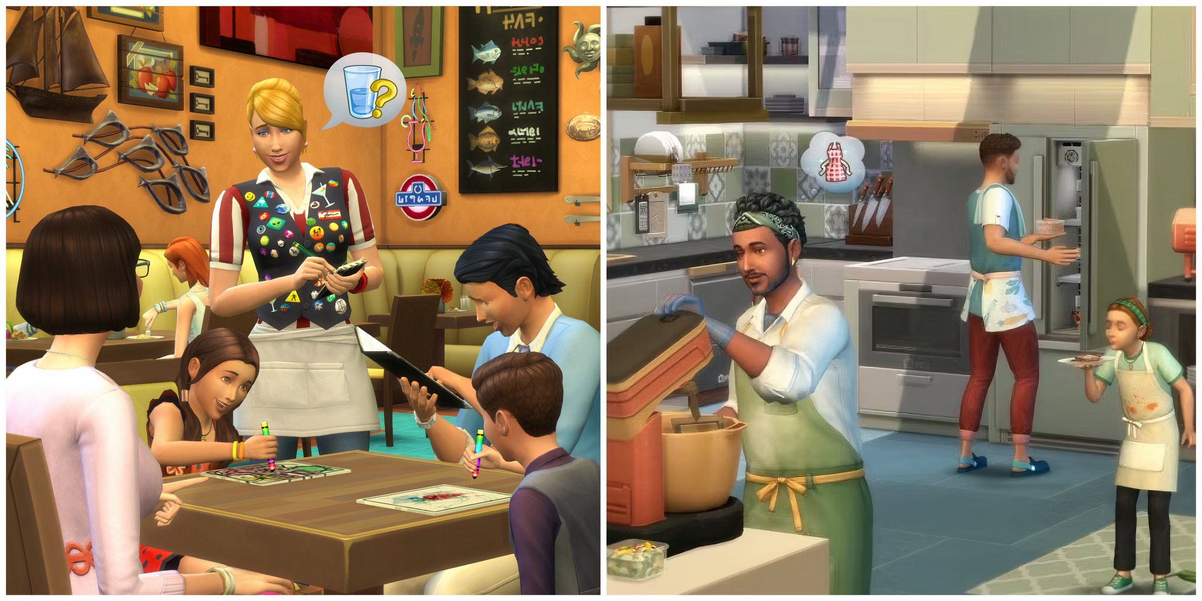 The Sims 4 - The Dine Out and Home Chef Hustle packs work well together