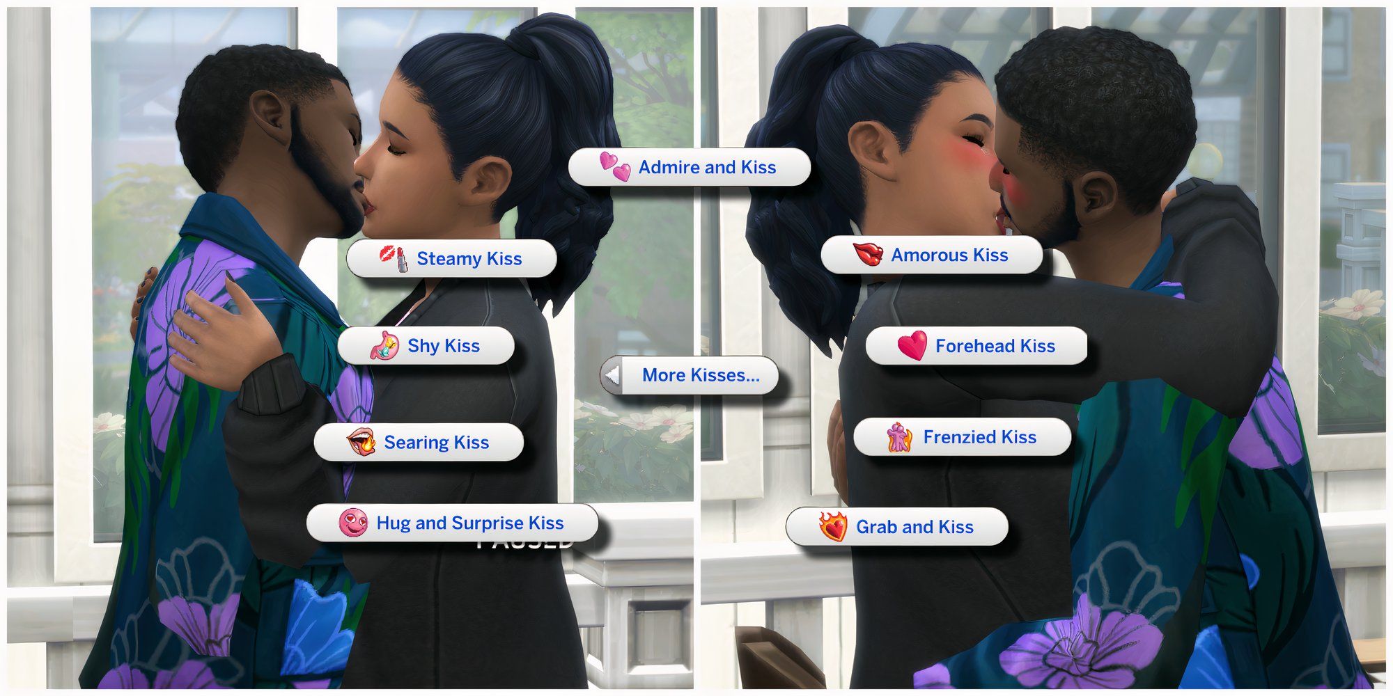 The available kiss animations with the More Kisses mod 