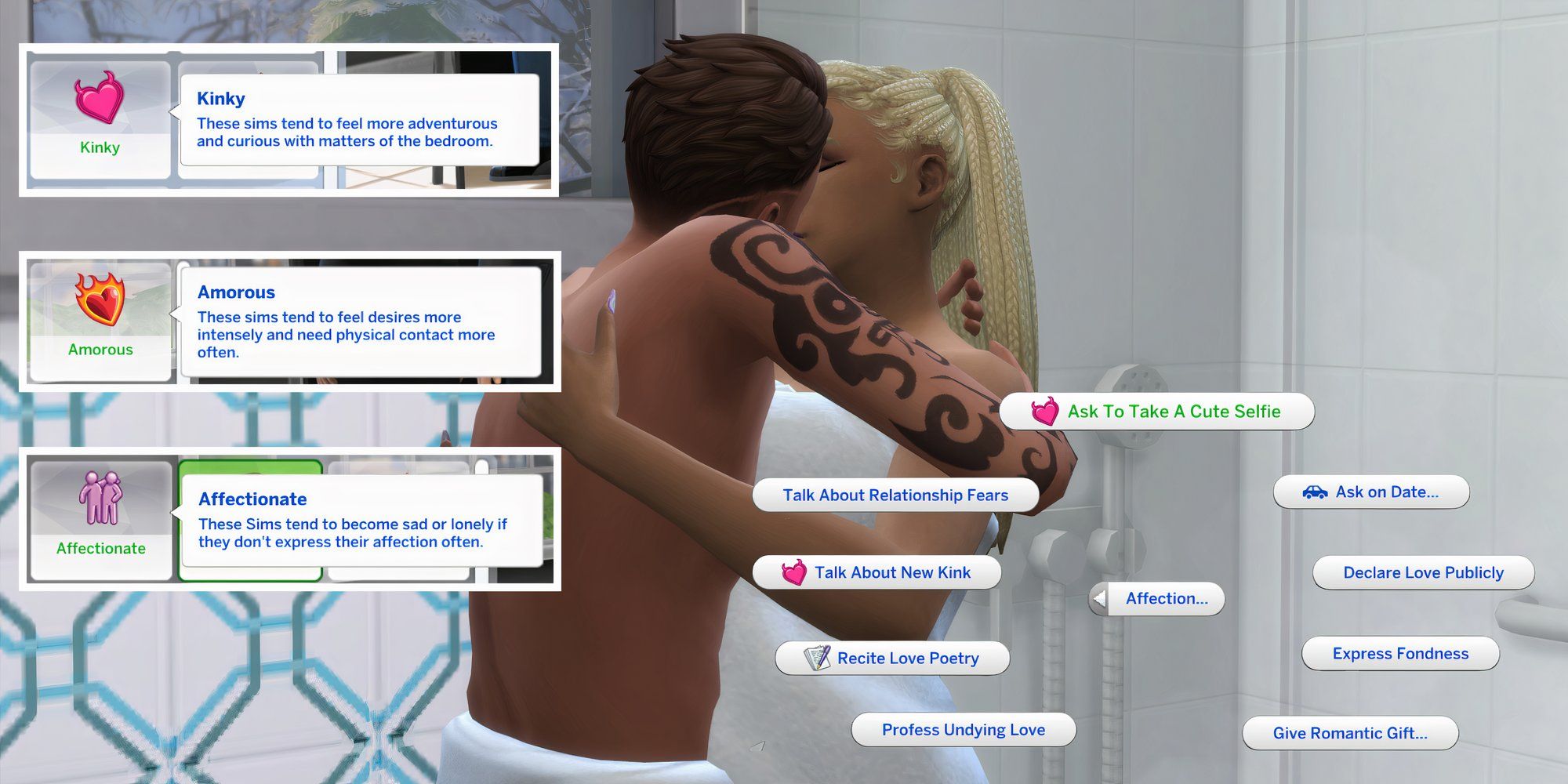 The Sultry Sims mod adds more adult themes to the game with three new traits and 12 new interactions