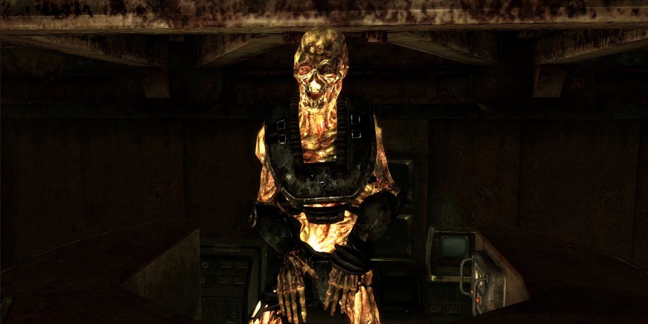 The Vault 34 Overseer ghoul in Fallout New Vegas