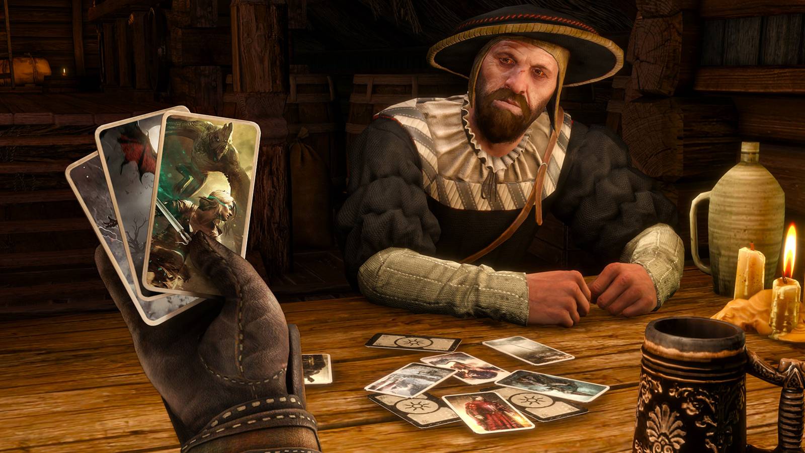 witcher fan plays custom gwent with dad