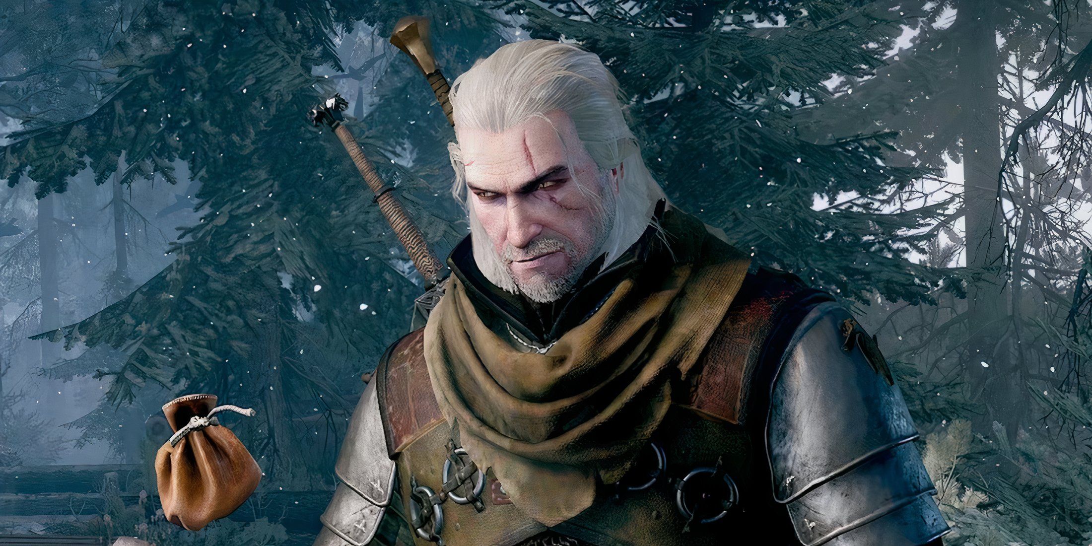 Geralt Smirking in The Witcher 3