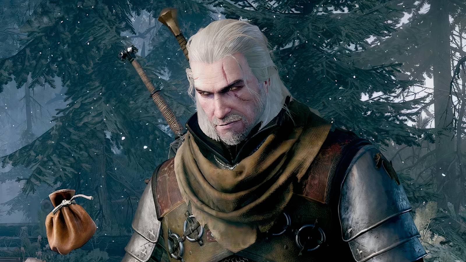 Geralt Smirking in The Witcher 3