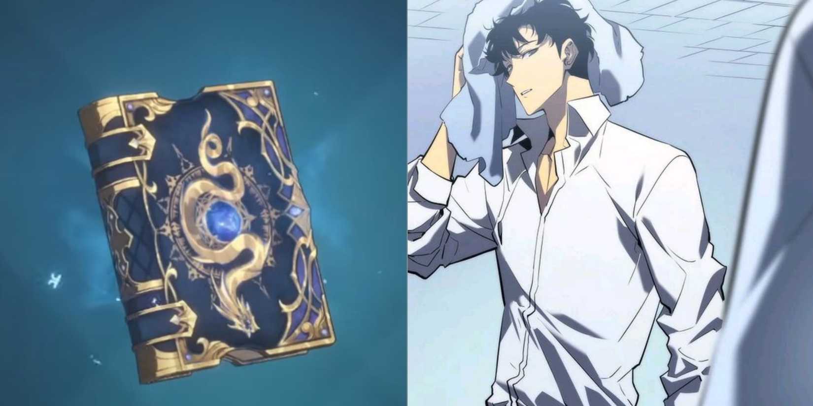 Thetis' Grimoire with Jinwoo drying his hairs