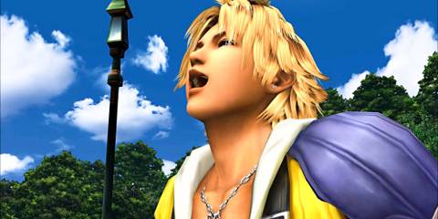Tidus laughing in Final Fantasy X.