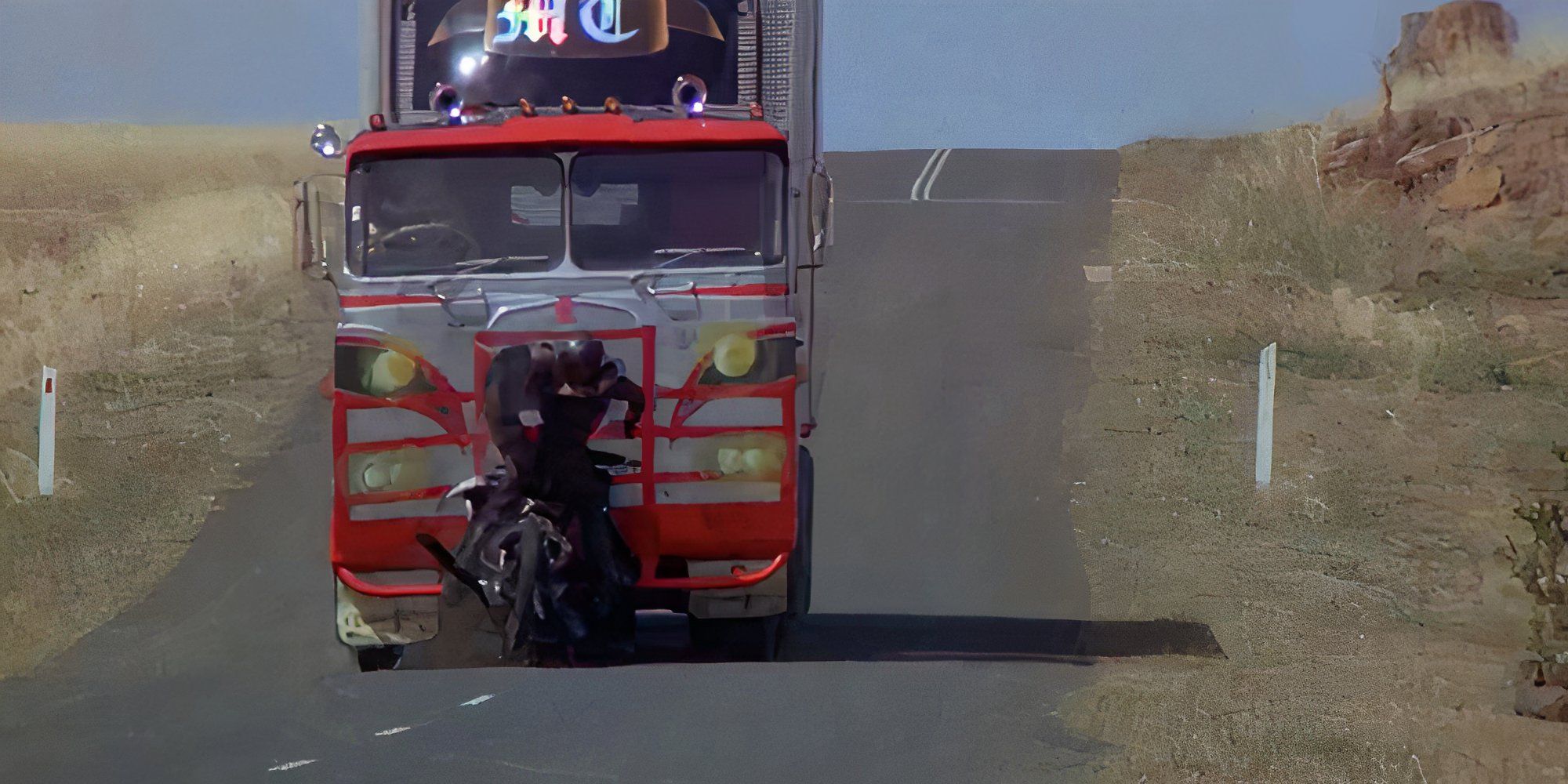 Toecutter getting hit by a truck in Mad Max