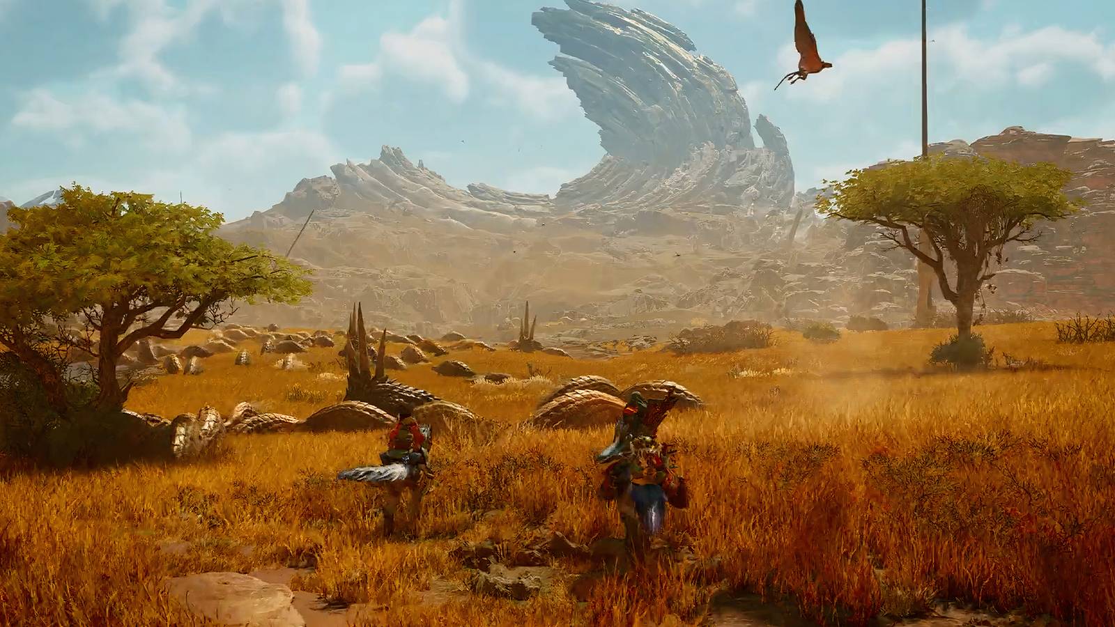 Two Hunters exploring in Monster Hunter Wilds