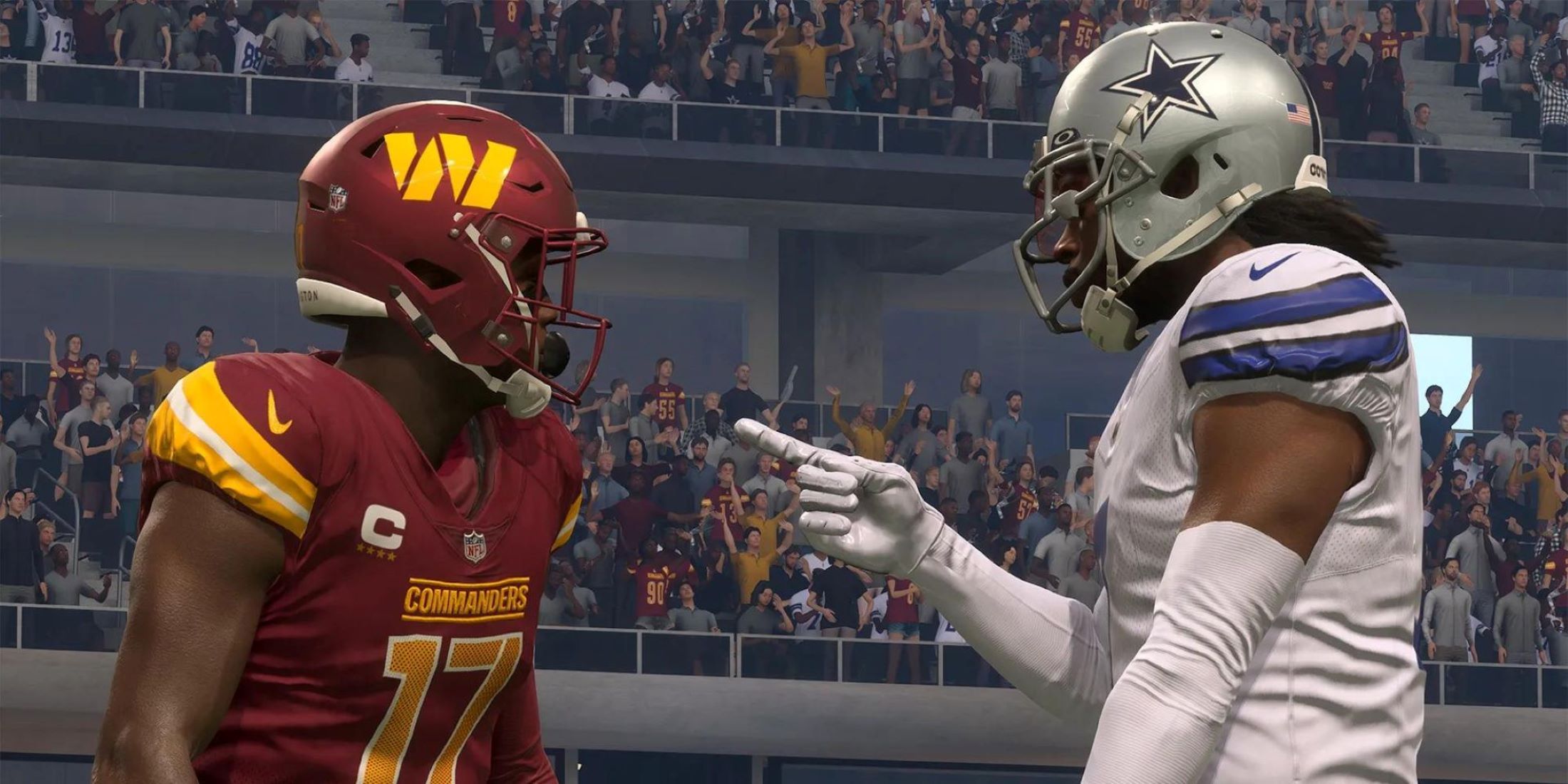 madden nfl 24 argument between cowboys and commanders players