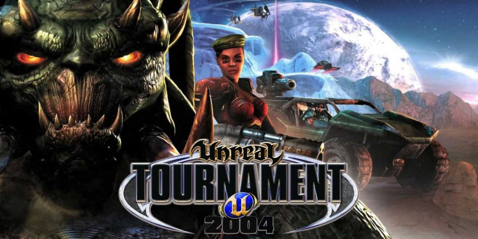 Unreal Tournament 2004 Guardian and soldier next to vehicle with guns-1