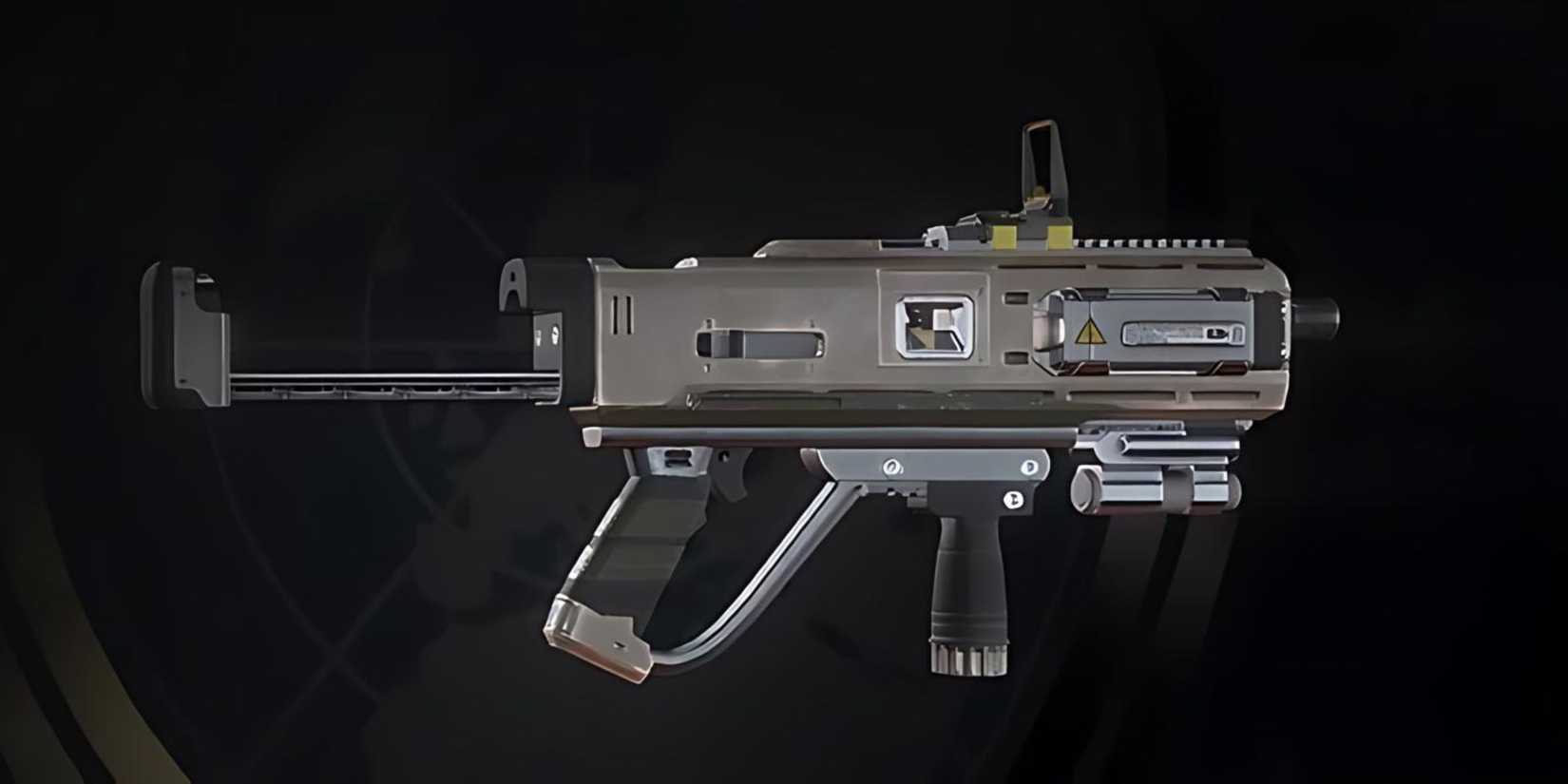 the pummerler SMG on a black background in helldivers 2